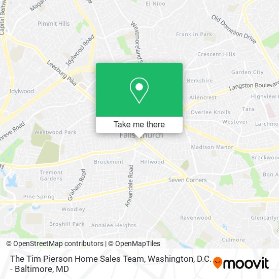 The Tim Pierson Home Sales Team map