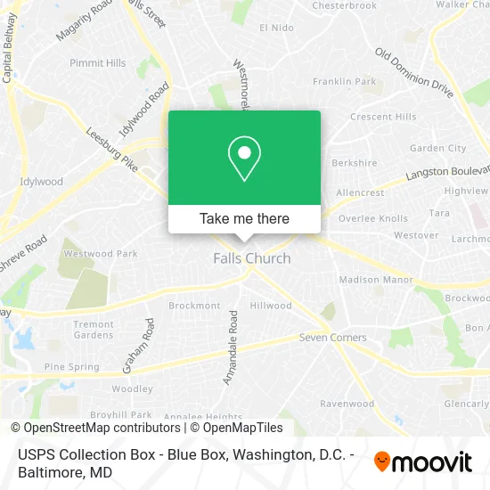 USPS Collection Box - Blue Box map