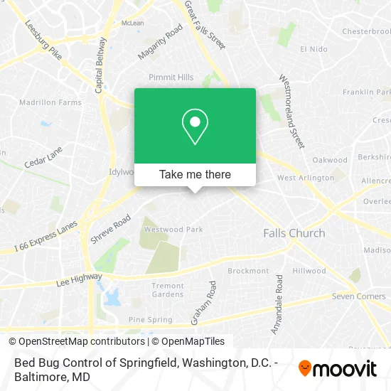 Bed Bug Control of Springfield map