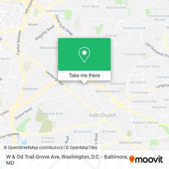 W & Od Trail Grove Ave map
