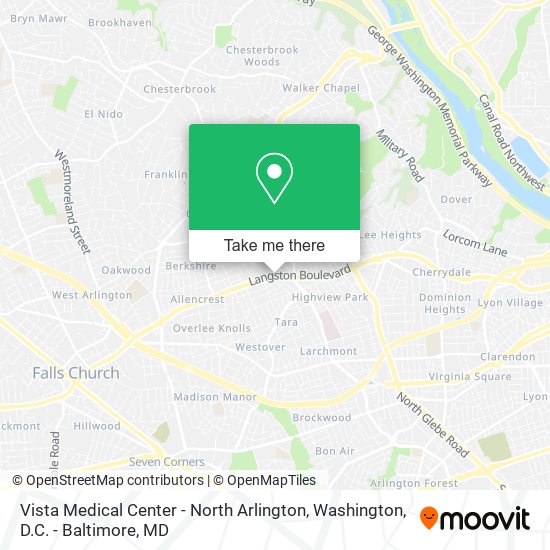 Mapa de Vista Medical Center - North Arlington