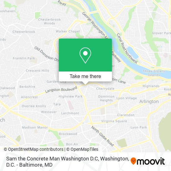 Sam the Concrete Man Washington D.C map