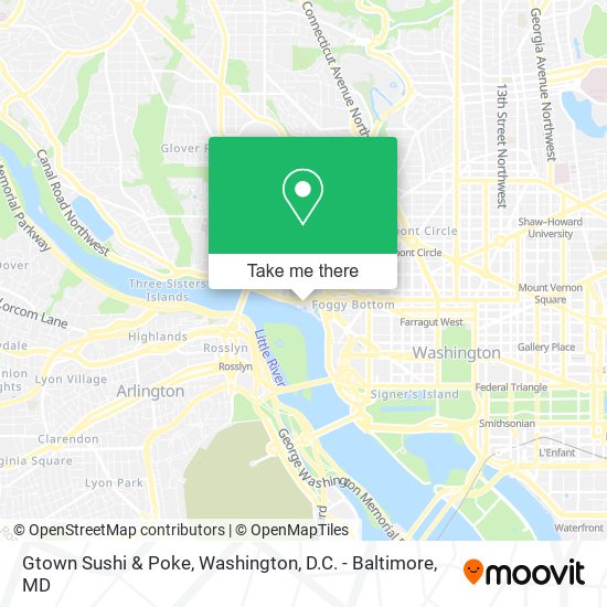 Mapa de Gtown Sushi & Poke