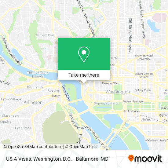US A Visas map