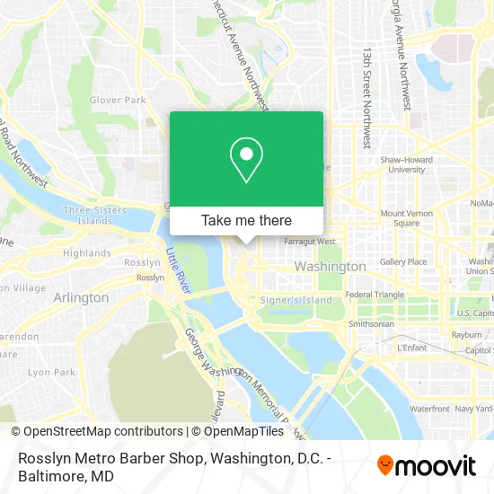 Mapa de Rosslyn Metro Barber Shop