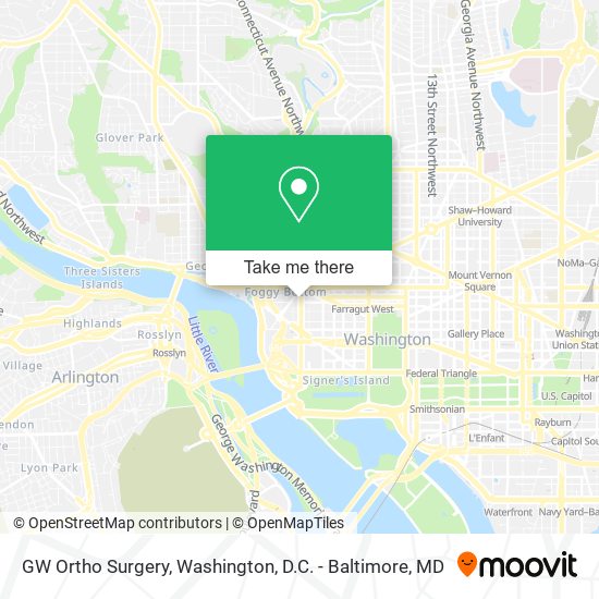 GW Ortho Surgery map