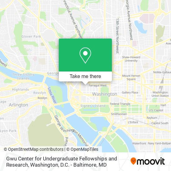 Gwu Center for Undergraduate Fellowships and Research map