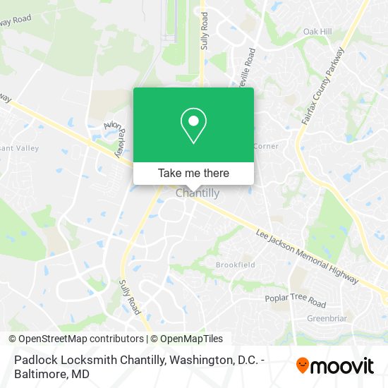Mapa de Padlock Locksmith Chantilly