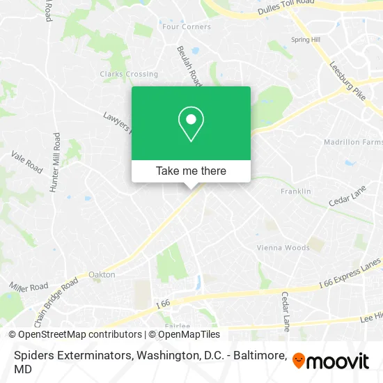 Spiders Exterminators map