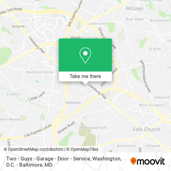 Mapa de Two - Guys - Garage - Door - Service