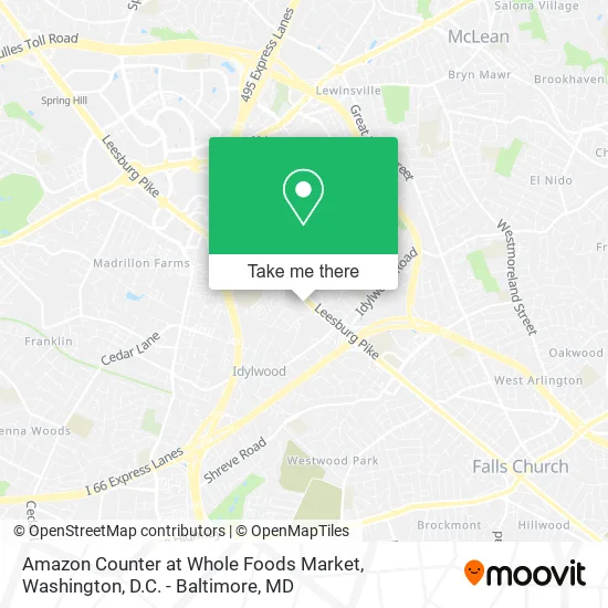 Amazon Counter at Whole Foods Market map