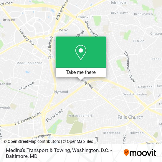 Medina's Transport & Towing map