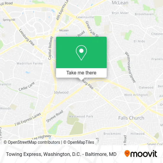 Towing Express map