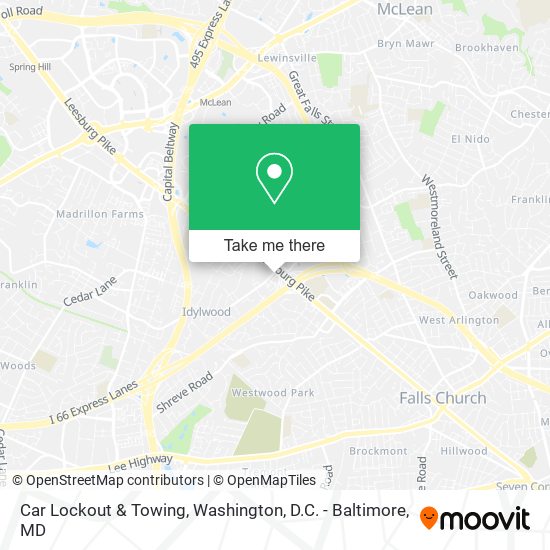 Mapa de Car Lockout & Towing