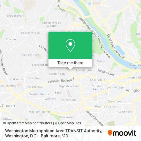 Mapa de Washington Metropolitan Area TRANSIT Authority