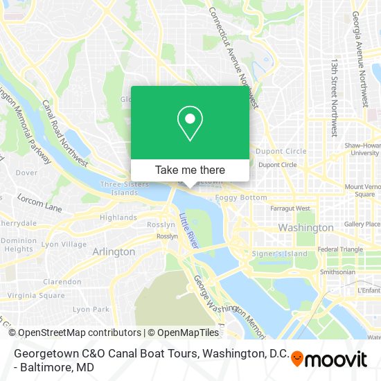 Georgetown C&O Canal Boat Tours map
