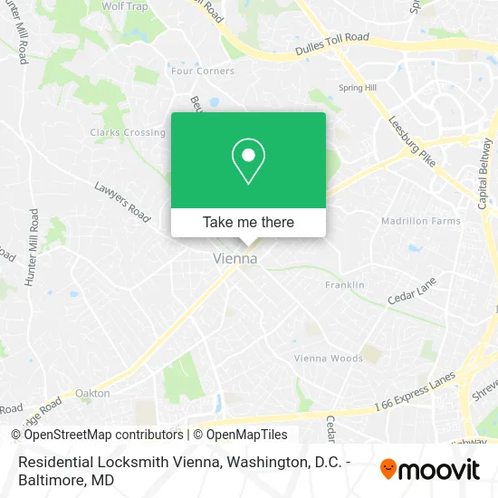 Residential Locksmith Vienna map