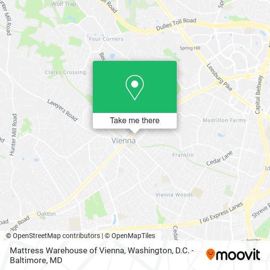 Mattress Warehouse of Vienna map