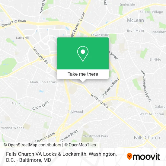 Falls Church VA Locks & Locksmith map