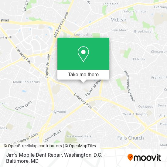 Jim's Mobile Dent Repair map
