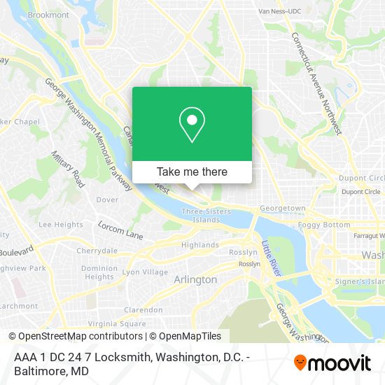 AAA 1 DC 24 7 Locksmith map