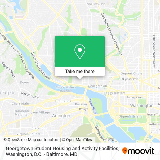 Georgetown Student Housing and Activity Facilities map