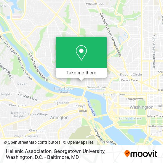 Hellenic Association, Georgetown University map