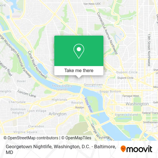 Georgetown Nightlife map