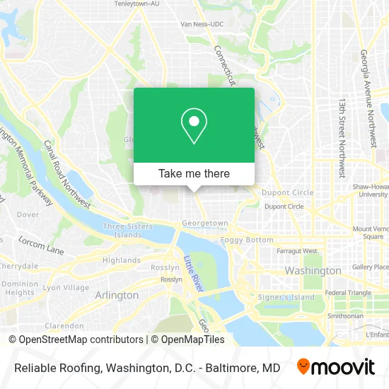 Reliable Roofing map