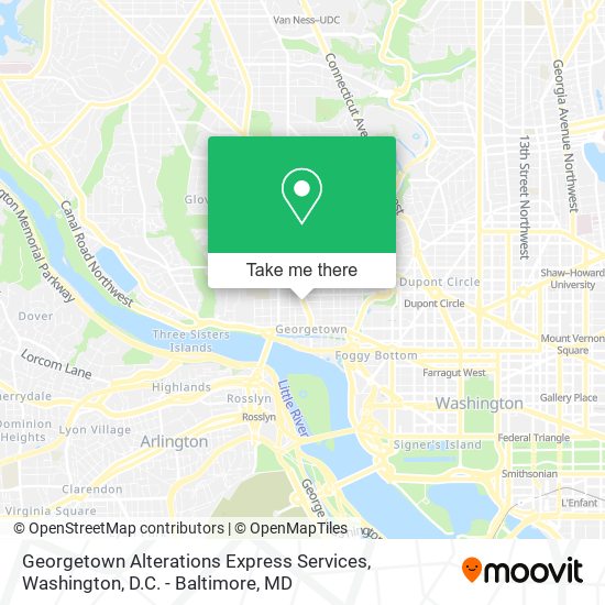 Georgetown Alterations Express Services map