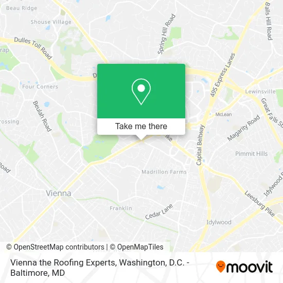 Vienna the Roofing Experts map