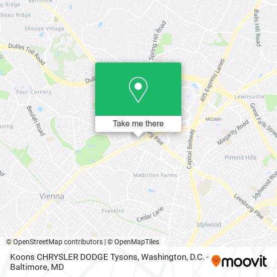 Mapa de Koons CHRYSLER DODGE Tysons