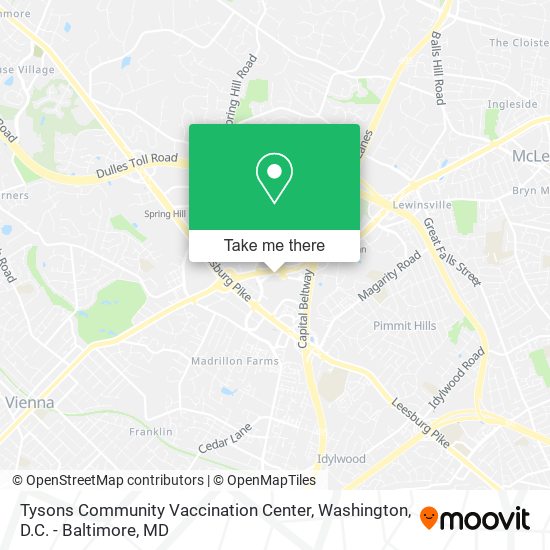 Tysons Community Vaccination Center map