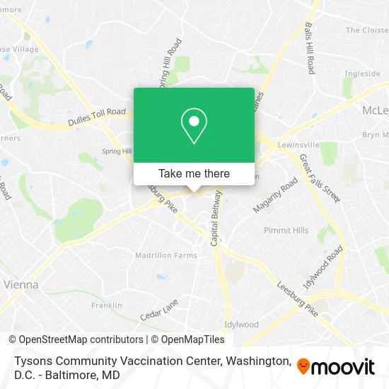 Tysons Community Vaccination Center map