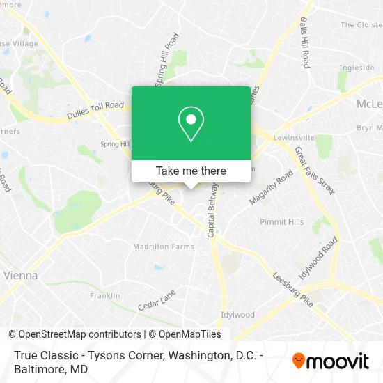 True Classic - Tysons Corner map