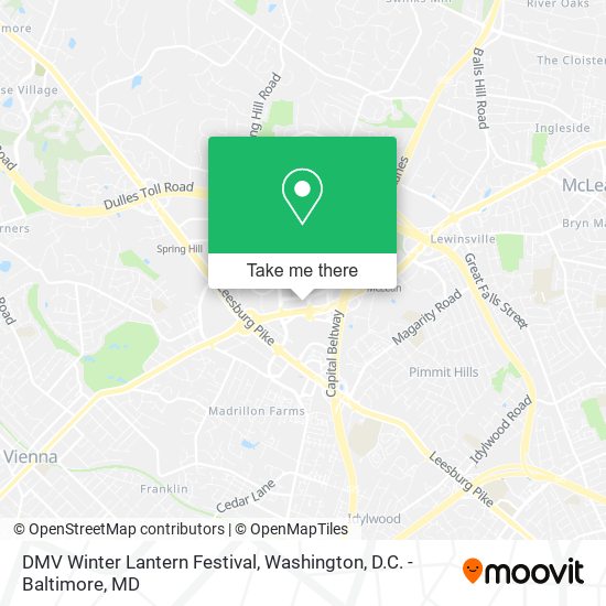 Mapa de DMV Winter Lantern Festival