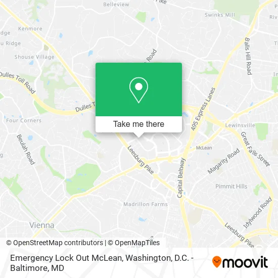 Mapa de Emergency Lock Out McLean