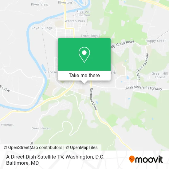 A Direct Dish Satellite TV map