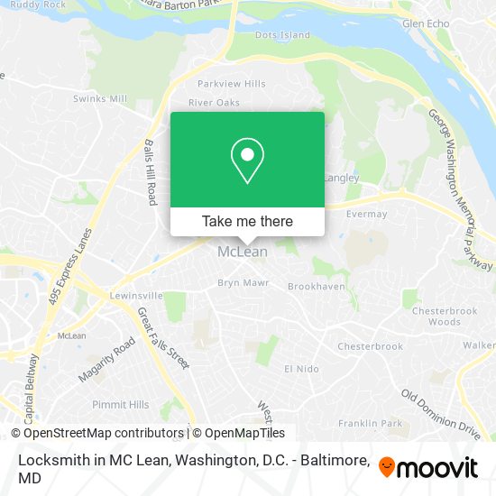 Locksmith in MC Lean map