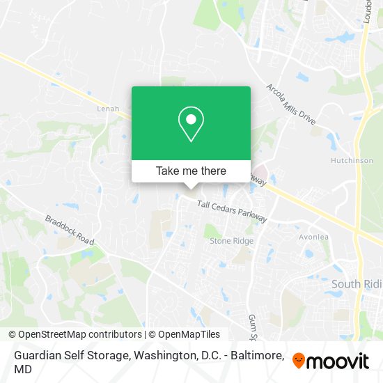 Mapa de Guardian Self Storage