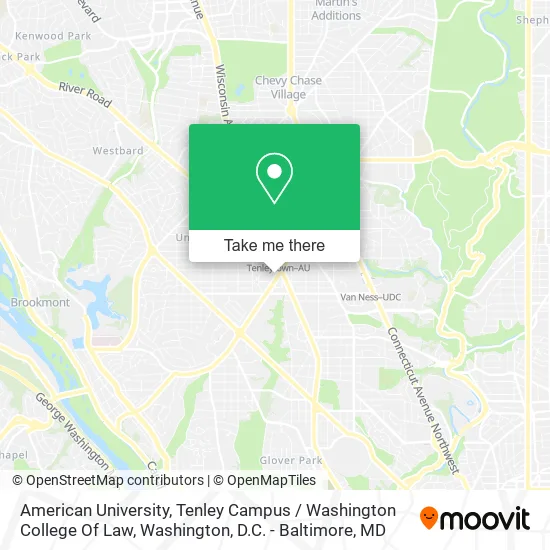American University, Tenley Campus / Washington College Of Law map