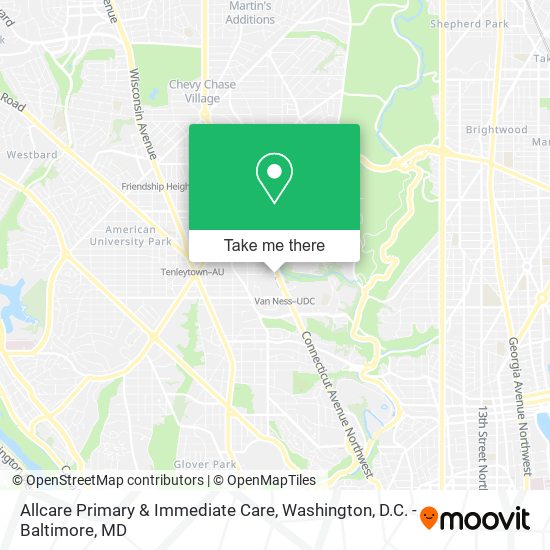 Mapa de Allcare Primary & Immediate Care