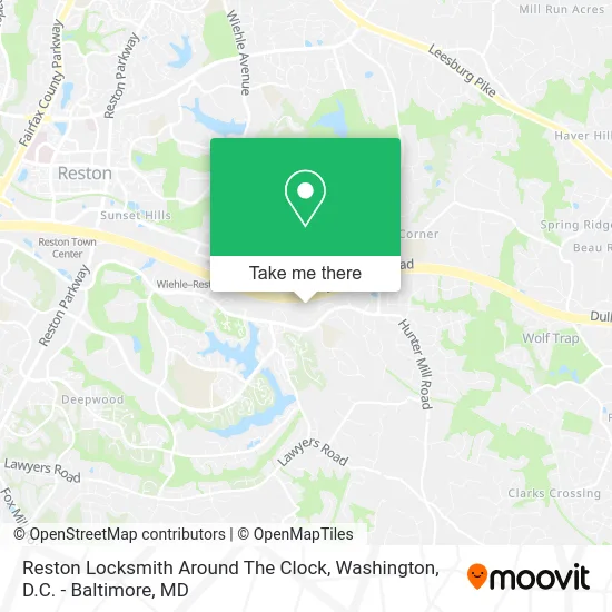 Reston Locksmith Around The Clock map
