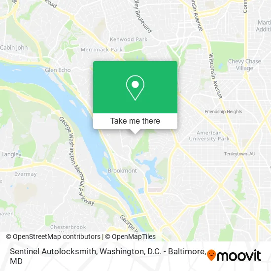 Mapa de Sentinel Autolocksmith