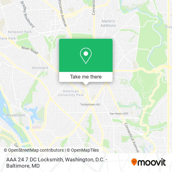 Mapa de AAA 24 7 DC Locksmith