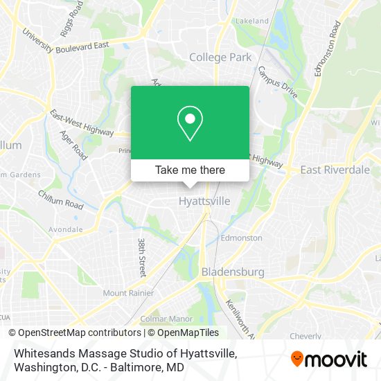 Whitesands Massage Studio of Hyattsville map