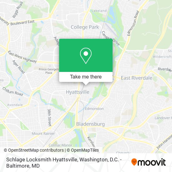 Mapa de Schlage Locksmith Hyattsville