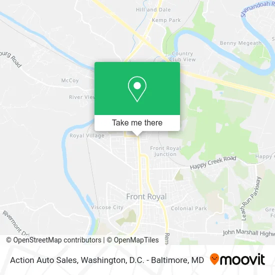 Action Auto Sales map