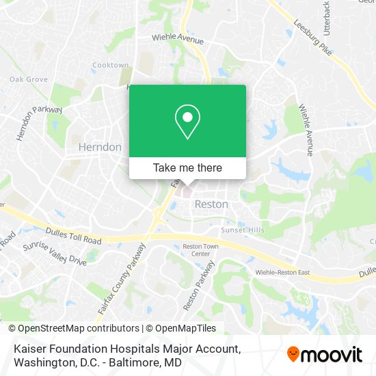 Kaiser Foundation Hospitals Major Account map