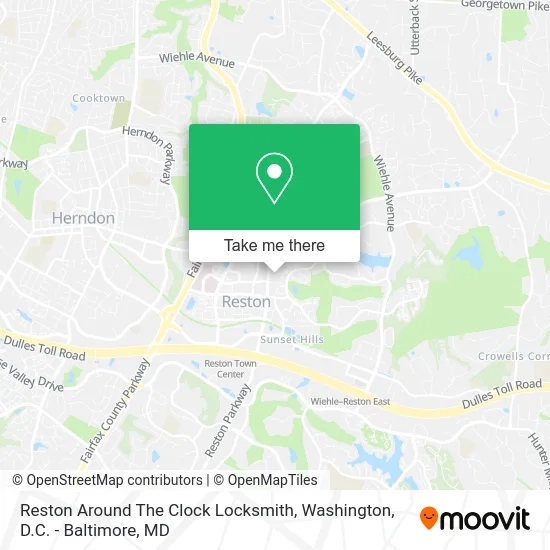 Reston Around The Clock Locksmith map